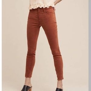 Anthropologie Rust Velvet Jeans
